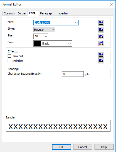 code11 barcode font crystal reports