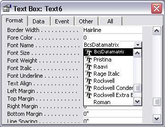 data matrix access font typeface
