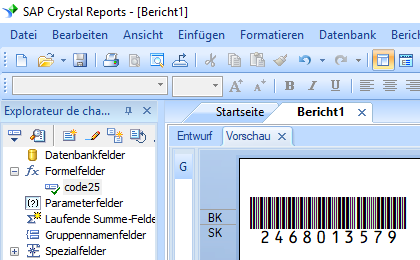 code25 barcode crystal reports