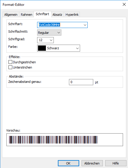 Extended-Code39 barcode crystal reports formelfelder