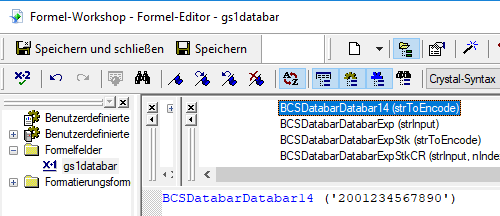 gs1-Databar barcode crystal reports UFL