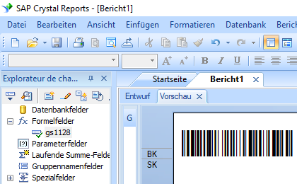 GS1128 barcode crystal reports