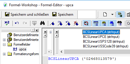 UPCA barcode crystal reports UFL