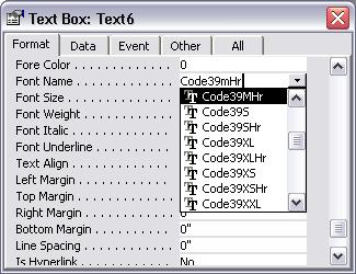 Code39 código de barras fuente excel