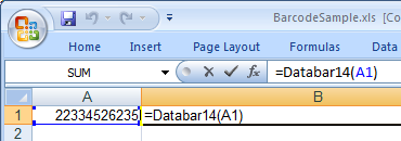 gs1-databar código de barras Excel macro