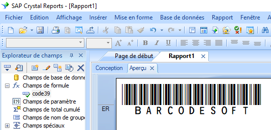 code39 code barres crystal reports
