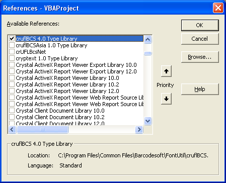 PDF417 access ajouter référence