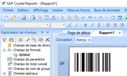 GS1-Databar code barres crystal reports