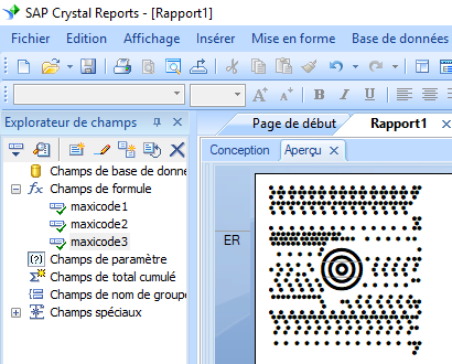 MaxiCode crystal reports
