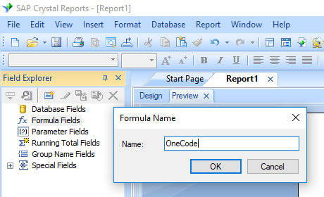 onecode code barres create formule crystal reports
