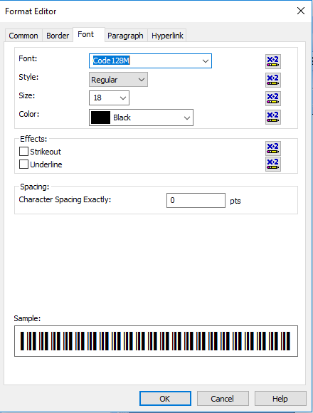 GS1128 barcode font crystal reports