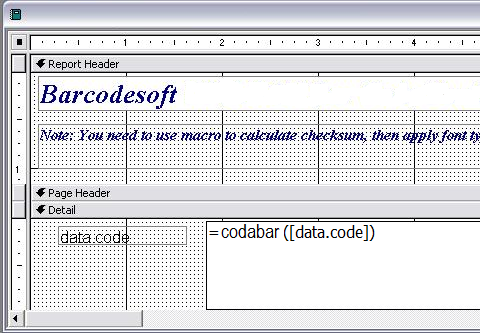 Codabar バーコード access マクロ