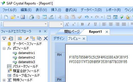 data matrix crystal reports 式 式フィールド
