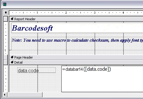 gs1-databar バーコード access マクロ