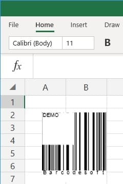 office 365 excel insert code128 barcode