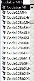 Codabar 条码 access 字体 