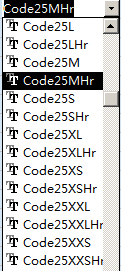 code25 條碼 access 字體 